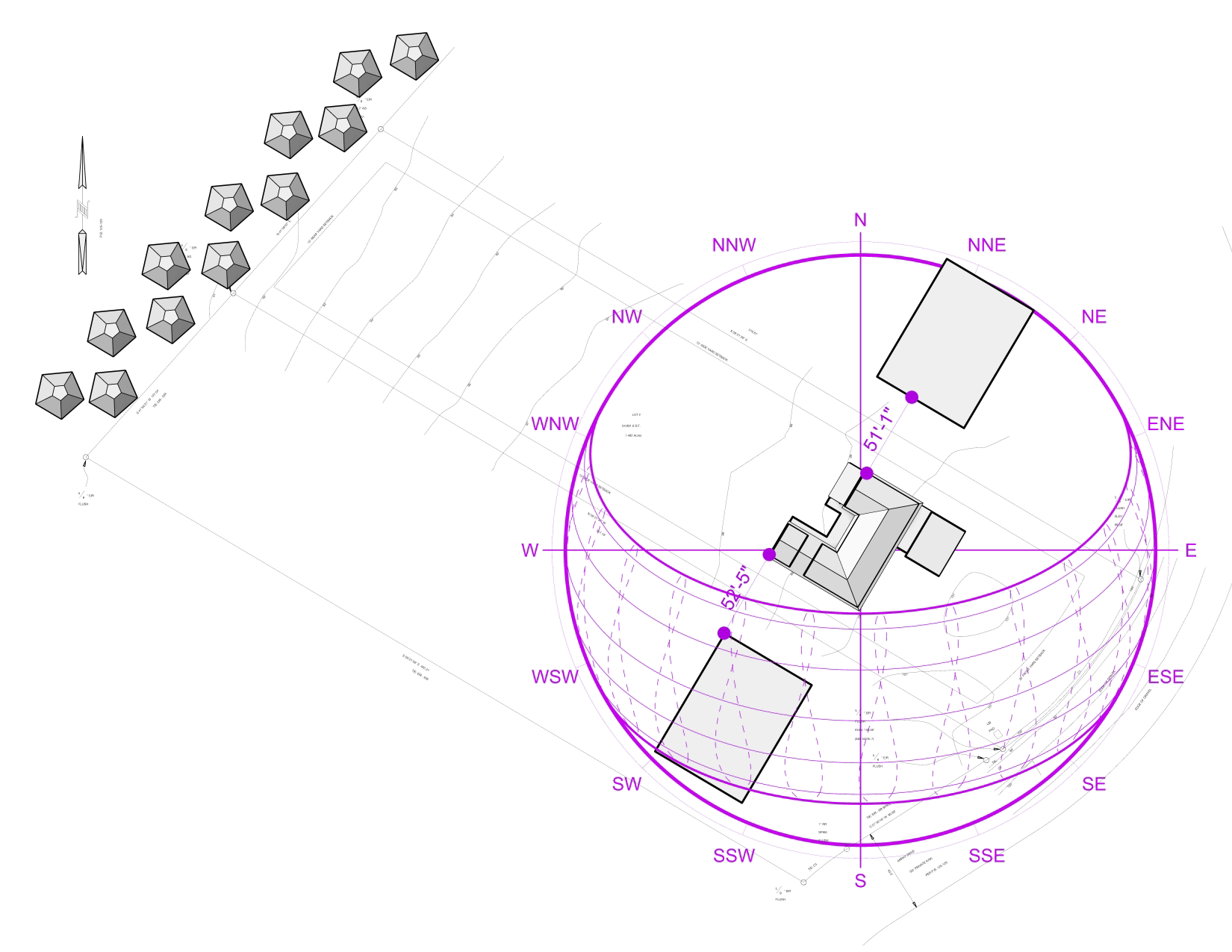 Sunpath diagram, plan view