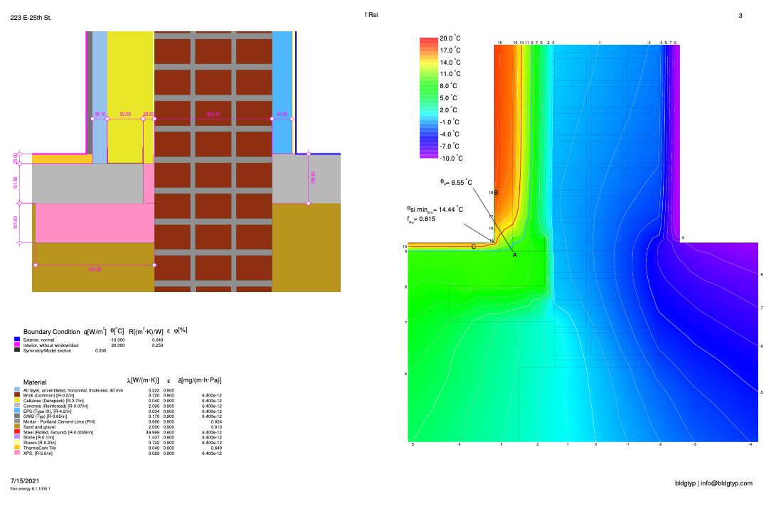 Engine 16 thermal bridge calculation at a window installation detail